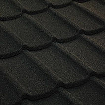 Tudor roof made of stone coated metal roof