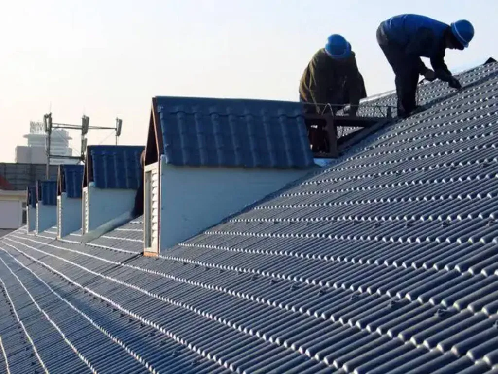 Resin roofing tiles installation