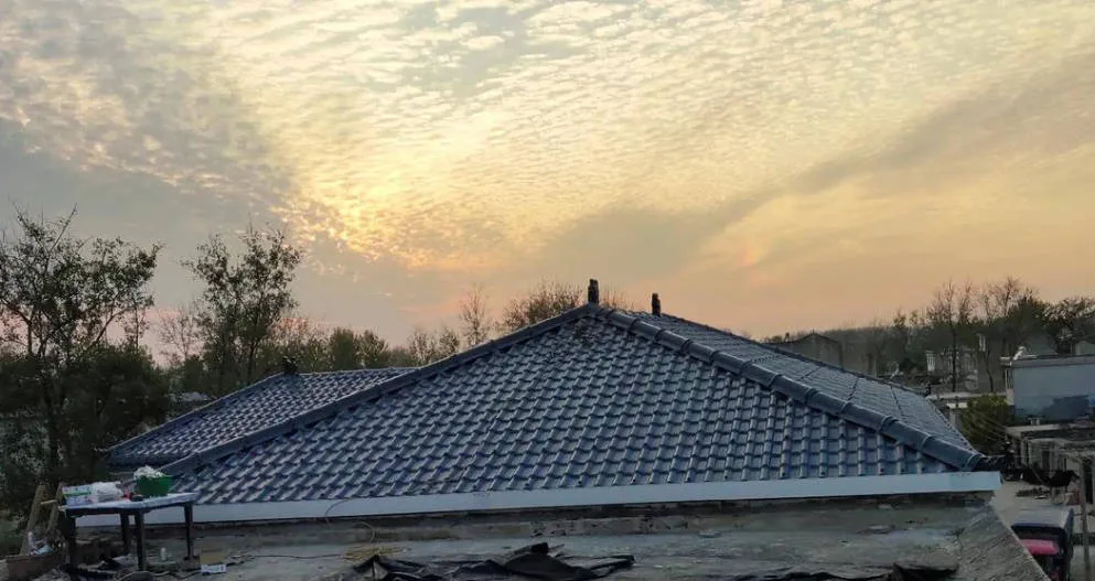 Resin roofing tiles