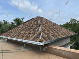metal roof that looks like spanish tile