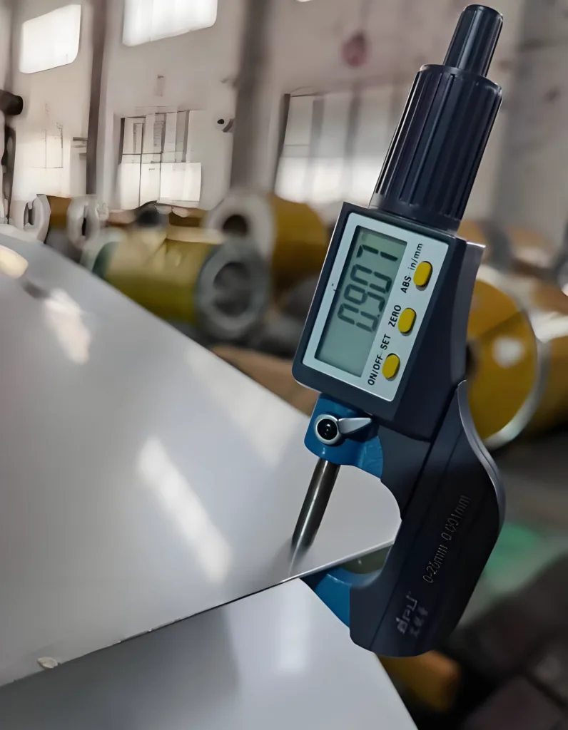 Thickness measurement of stone-coated metal roof