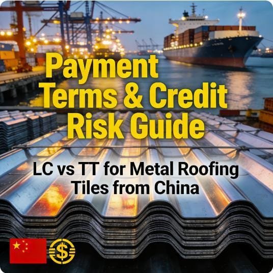 Payment Terms & Credit Risk Guide: LC vs TT for Metal Roofing Tiles from China