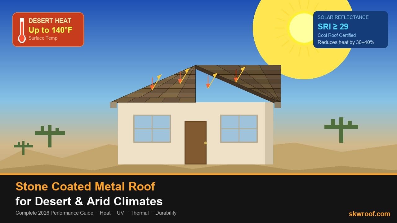 Stone Coated Metal Roof for Desert & Arid Climates: The Complete 2026 Heat & Dry Performance Guide